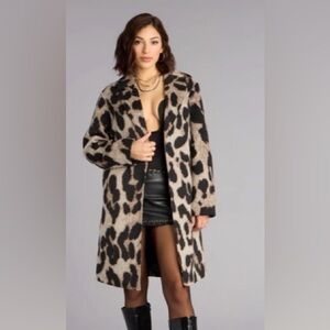 Windsor Black and Tan Leopard Teddy Jacket